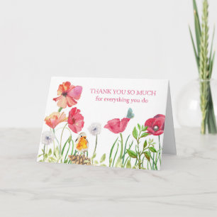 Carte Jour Admin Professionals - Fleurs Aquarelles