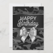 Carte Jour Anniversaire Black Camo & Bow (Devant)