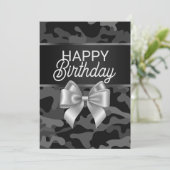 Carte Jour Anniversaire Black Camo & Bow (Debout devant)
