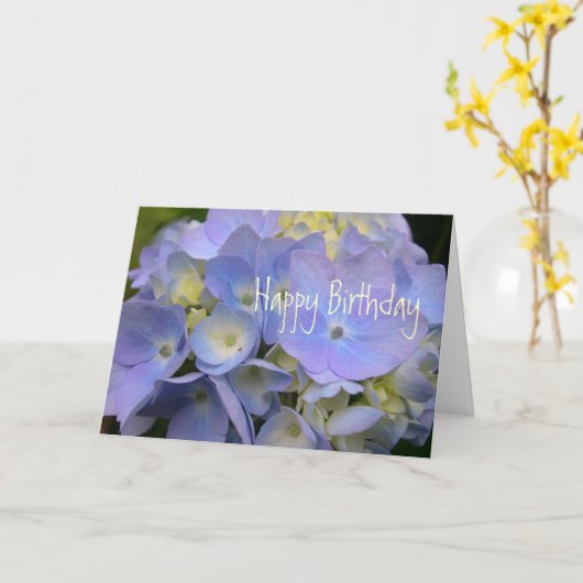 Carte Jour bleu hydrangea (Fleur jaune)
