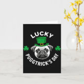 Carte Jour chanceux de pugtrick drôle de Saint-Patrick p (Fleur jaune)