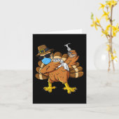 Carte Jour d'Action de grâce Dabbing Turquie Pèlerin Gar (Fleur jaune)