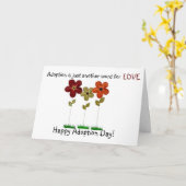 Carte jour d'adoption heureux (Fleur jaune)