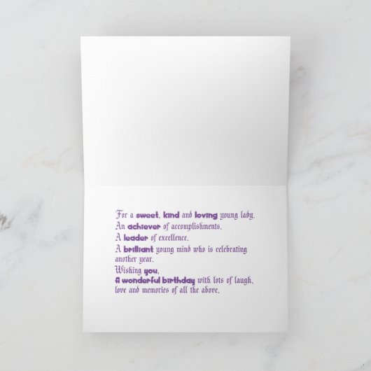 Carte Jour d'anniversaire de la fête des fées afro-améri (Intérieur)