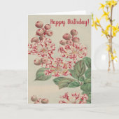 Carte Jour d'anniversaire de la floraison de cerisiers v (Fleur jaune)