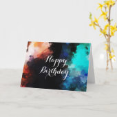 Carte Jour d'anniversaire de la peinture Abstraite moder (Fleur jaune)