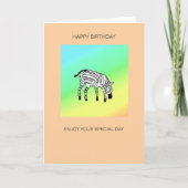 Carte Jour d'anniversaire du mignon Little Kenyan Zebra (Devant)