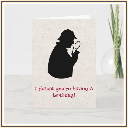 Carte Jour d'anniversaire du thème Détective mignon