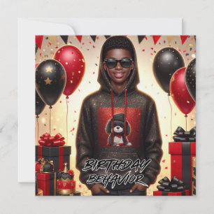Carte Jour d'anniversaire noir/rouge africain