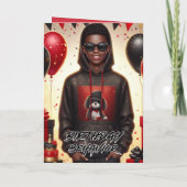 Carte Jour d'anniversaire noir/rouge africain (Dos)