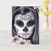 Carte Jour de carnaval de masque de la femme florale (Fleur jaune)