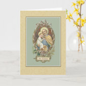 Carte Jour de fête de Jésus d'enfant de St Joseph (Fleur jaune)
