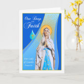 Carte Jour de fête de Notre-Dame de Lourdes Une goutte e (Fleur jaune)