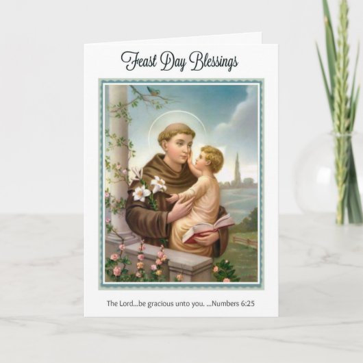 Carte Jour de fête St Anthony d'enfant Jésus de Padoue (Devant)