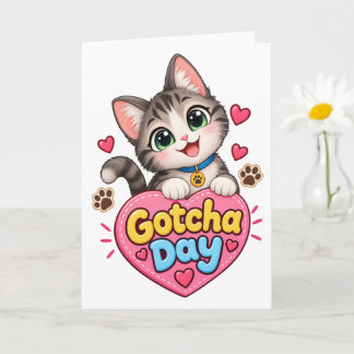 Carte Jour de Gotcha Adorable Chat
