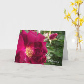 Carte Jour de grands-parents pour mamie, le rose rouge (Fleur jaune)