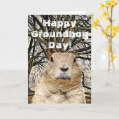 Carte Jour de Groundhog heureux à vous vacances (Fleur jaune)