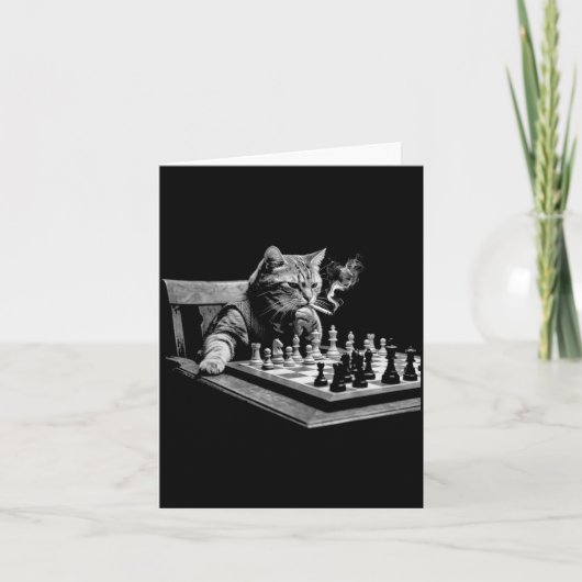 Carte Jour de jeu d'échecs de jeu de société de chat fum (Devant)