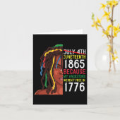 Carte Jour de Juneteenth Ancêtres Libres 1776 4 juillet (Fleur jaune)