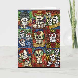 Carte Jour de la collection morte de crânes de sucre