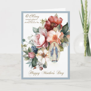 Carte Jour de la fête des mères prière florale religieus
