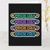 Carte Jour de la fierté. LGBT+Pride. Coeur arc en ciel. (Fleur jaune)