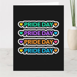 Carte Jour de la fierté. LGBT+Pride. Coeur arc en ciel.