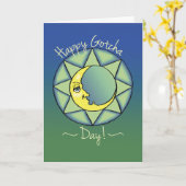 Carte Jour de la Gotcha / Anniversaire de l'adoption Lun (Fleur jaune)