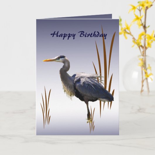 Carte Jour de la Grande Heron (Fleur jaune)