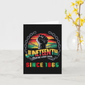 Carte Jour de la liberté noire Juneteenth Briser chaque (Fleur jaune)