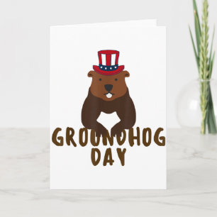 Carte Jour de la marmotte amusant Bonne journée de la ma