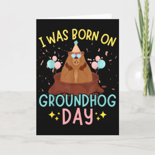 Carte Jour de la marmotte Anniversaire Enfants Je suis n
