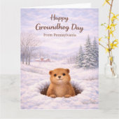 Carte Jour de la marmotte de Pennsylvanie (Fleur jaune)