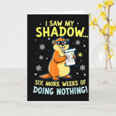 Carte Jour de la marmotte drôle Six semaines de plus à n (Fleur jaune)