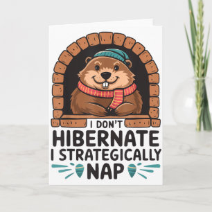 Carte Jour de la marmotte heureux animal de la marmotte