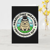 Carte Jour de la marmotte heureux le 2 février prévision (Fleur jaune)