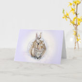 CARTE JOUR DE LA NEIGE DU LAPIN (Fleur jaune)