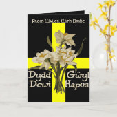 Carte Jour de la Saint-David Jonquilles Et Croix (Fleur jaune)