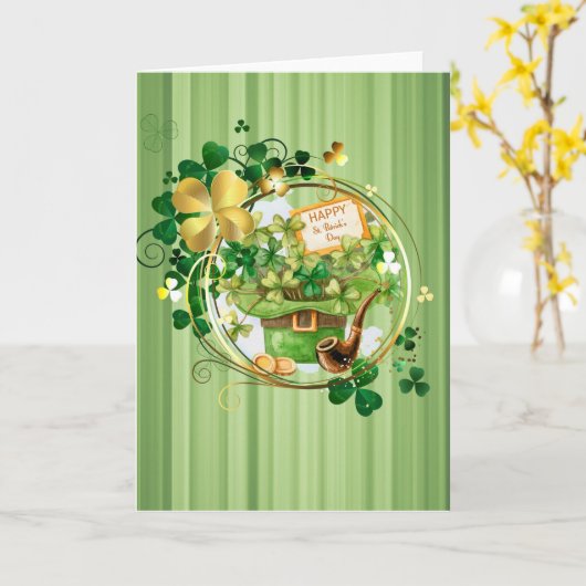 Carte Jour de la Saint Patrick (Fleur jaune)