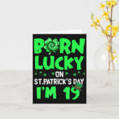 Carte Jour de la Saint Patrick 19e anniversaire garçon f (Fleur jaune)