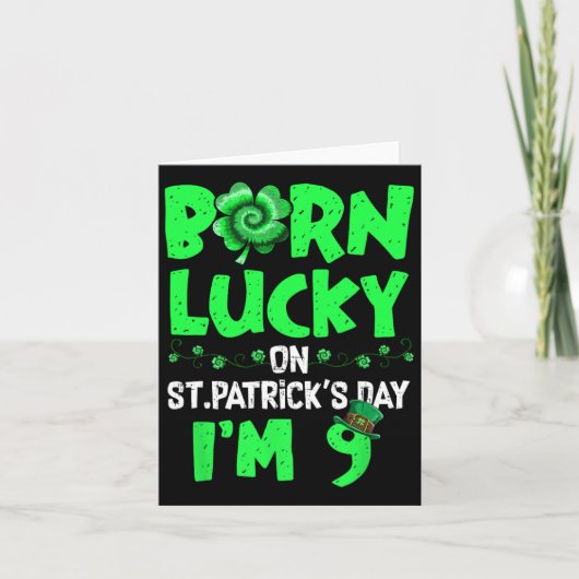 Carte Jour de la Saint Patrick 9e anniversaire garçon fi (Devant)