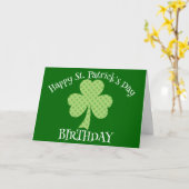 Carte Jour de la Saint Patrick Anniversaire Shamrock Poi (Fleur jaune)