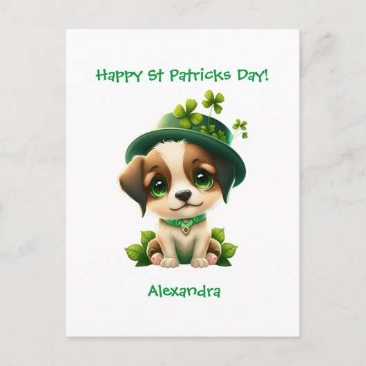 Carte Jour de la Saint Patrick avec mignon Leprech (Devant)