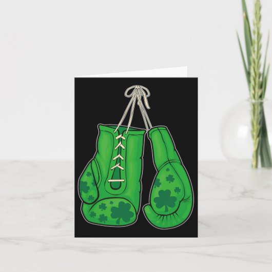 Carte Jour de la Saint Patrick Boxer Gants Vert Lucky Sh (Devant)