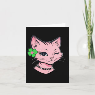 Carte Jour de la Saint-Patrick Charmant Chat Clin d'Œil