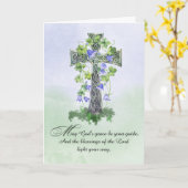 Carte Jour de la Saint-Patrick Croix Celtique Trèfles Bé (Fleur jaune)