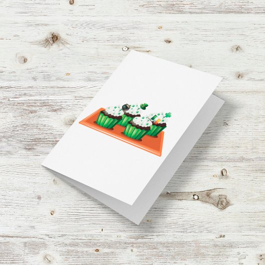 Carte Jour de la Saint Patrick Cupcakes