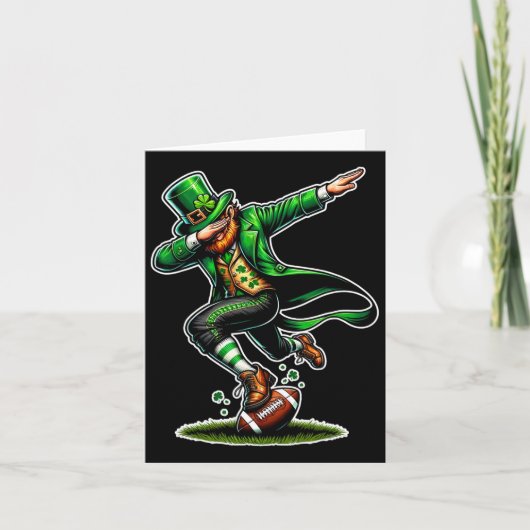 Carte Jour de la Saint Patrick Dabbing Leprechaun Garçon (Devant)
