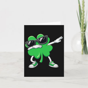 Carte Jour de la Saint Patrick Dabbing Shamrock Drôle Ga