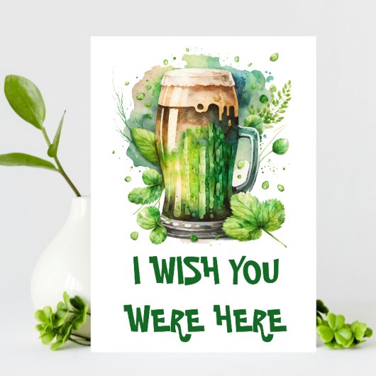 Carte Jour de la Saint Patrick de bière verte irla